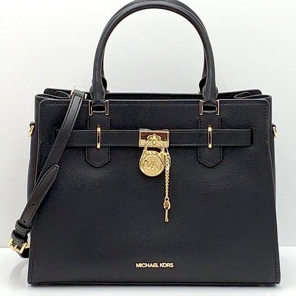Michael Kors Hamilton Meidum Satchel Shoulder Crossbody Bag Luggage color NWT - Picture 3 of 16